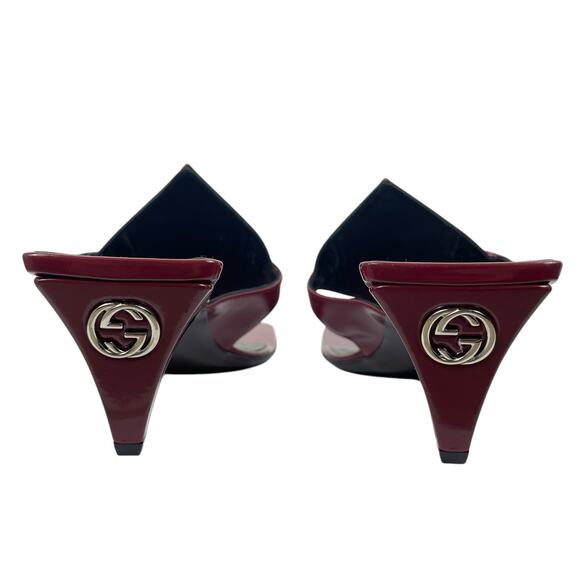 Gucci Mariame Horsebit Leather Thong Sandals Kitten Heel Red Size 36.5 - Picture 9 of 13